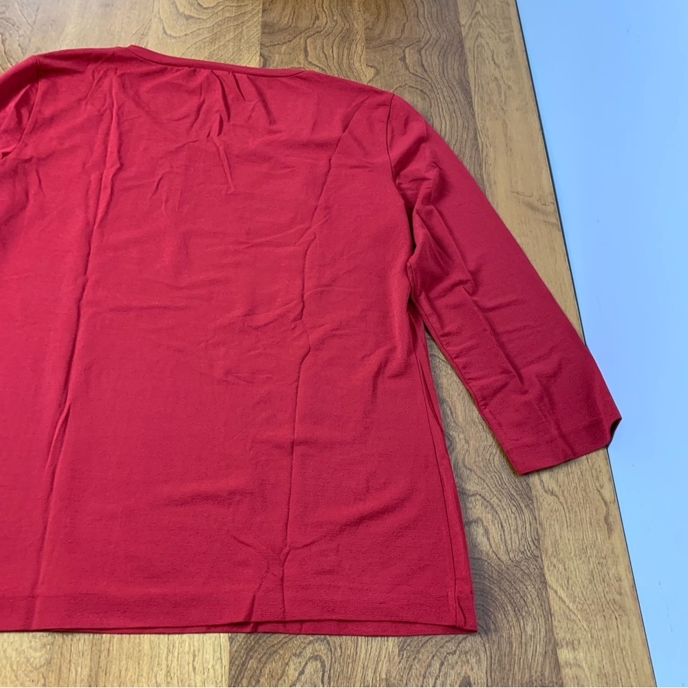 Max Mara Long Sleeves Top T Shirt Red Size XL Made Italy Crewneck Capsule - Picture 12 of 12